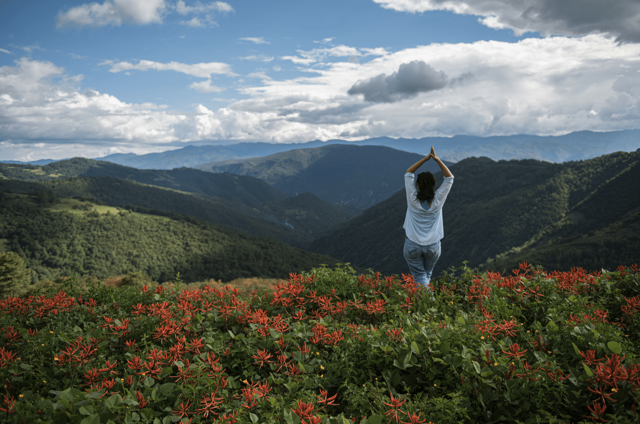 woman freedome wellness mountain shot woman freedome wellness mountain shot